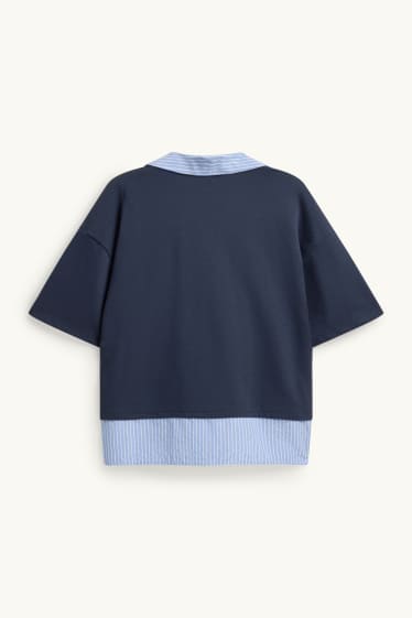 Damen - Sweatshirt - 2-in-1-Look - blau