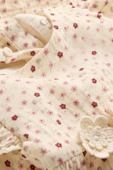Bebeluși - fete - Floricele - rochie bebeluși - galben