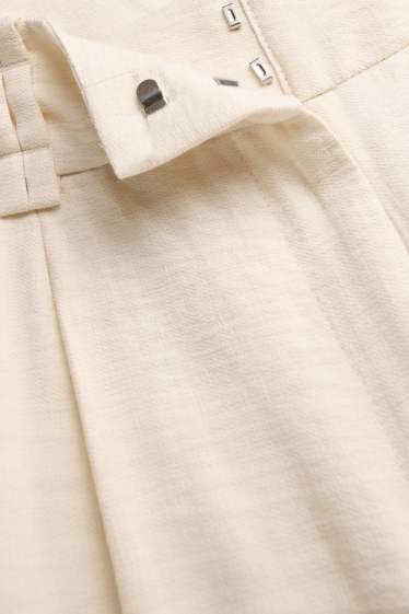 Donna - Shorts - vita alta - crema