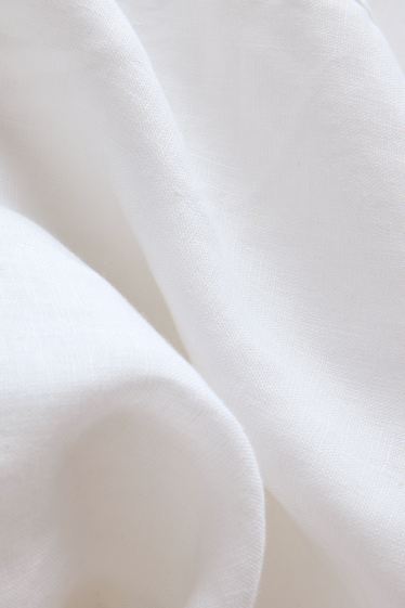 Damen - Leinen-Bluse - weiss