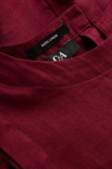 Dames - Linnen blouse - donkerrood