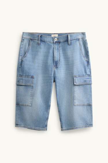 Herren - Cargo-Bermudas - jeansblau