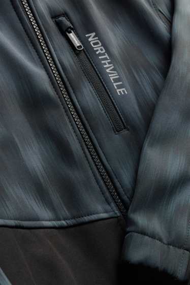 Enfants garçons - Veste à coquille souple avec capuche - imperméable - noir