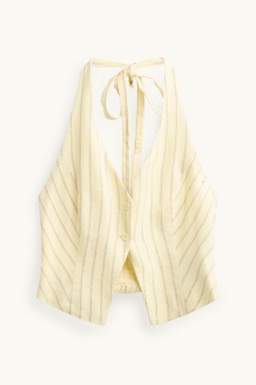 Mujer - Chaleco - entallado - amarillo