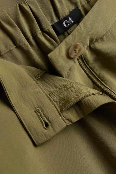 Dames - Pantalon - high waist - wide leg - kaki