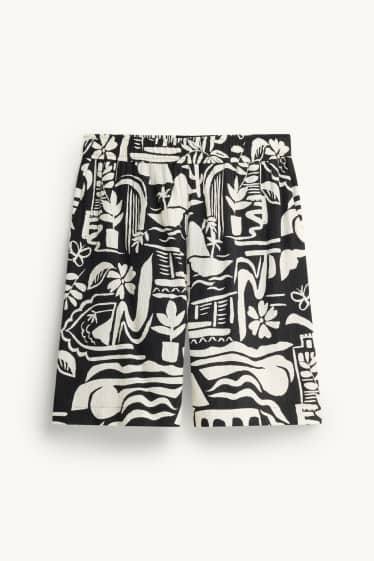 Dona - Pantalons curts - amb motiu - blanc/negre