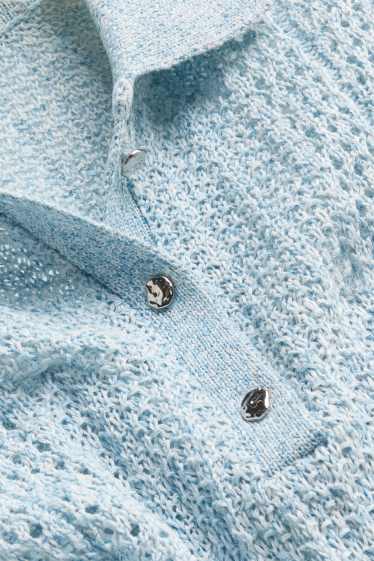 Damen - Crochet-Pullover - hellblau