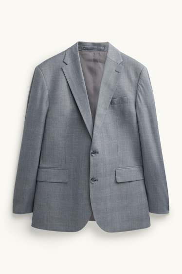 Hommes - Veste de costume - regular fit - extensible - à carreaux - gris