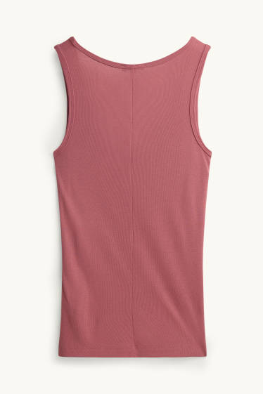 Dames - Top - geribd - rood