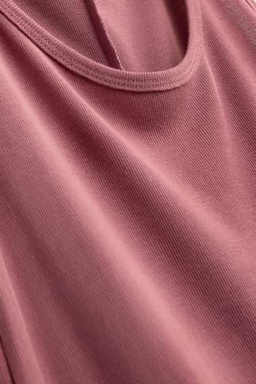 Dames - Top - geribd - rood