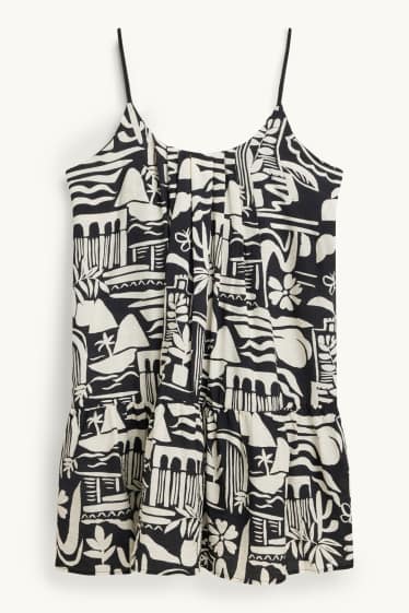 Dámské - Šaty - straight fit - se vzorem - černá/bílá