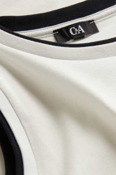 Femmes - Haut - look 2-en-1 - blanc