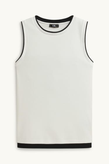 Femmes - Haut - look 2-en-1 - blanc