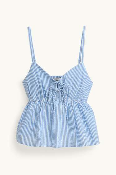 Femmes - Caraco - à rayures - bleu clair