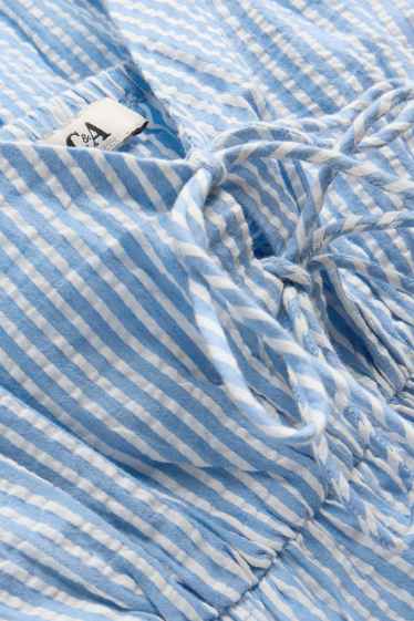 Femmes - Caraco - à rayures - bleu clair