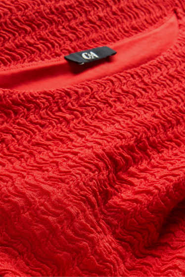 Dames - Bodycon jurk - met structuur - rood