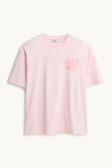 Damen - T-Shirt - Oversized - rosa
