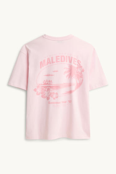 Damen - T-Shirt - Oversized - rosa