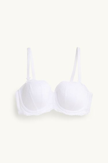 Women - Underwire bra - BALCONETTE - padded - white