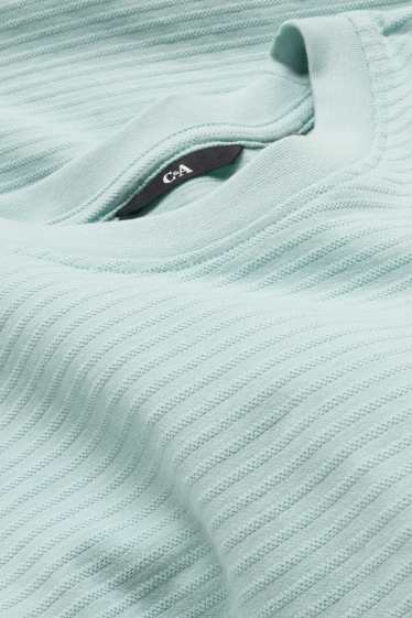 Herren - T-Shirt - Regular Fit - gerippt - helltürkis