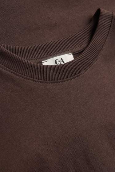 Dámské - Tričko - oversized - hnědá