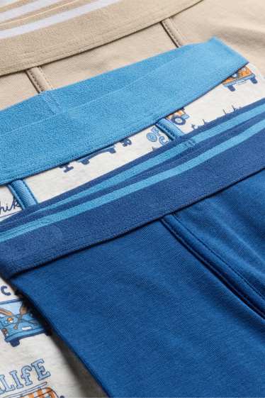 Kinder Buben - Multipack 3er - Auto - Boxershorts - blau