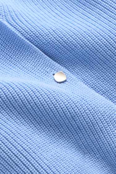 Damen - Strickweste - gerippt - blau