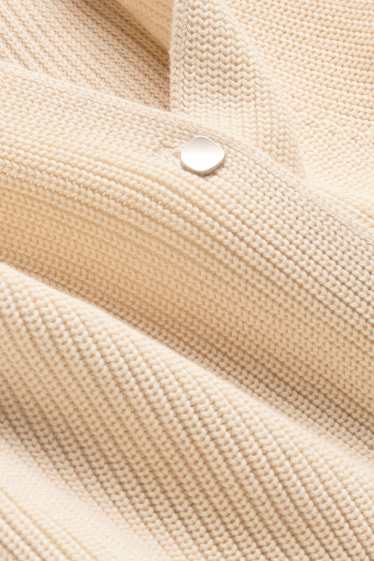 Femei - Vestă tricotată - reiată - bej deschis