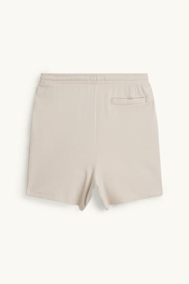 Herren - Sweatshorts - strukturiert - beige