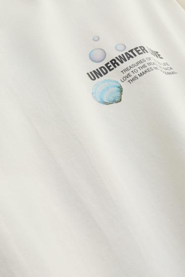 Damen - T-Shirt - Relaxed Fit - weiß