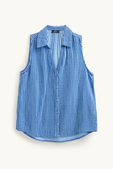 Mujer - Blusa sin mangas - de rayas - azul