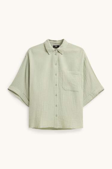 Dámské - Mušelínová halenka - světle zelená