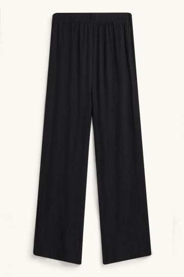 Dames - Pantalon - high waist - palazzo - zwart