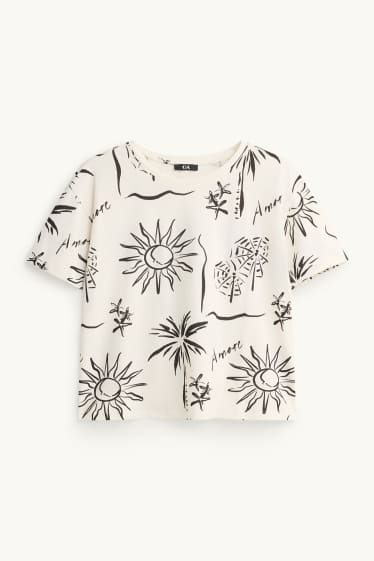 Donna - T-shirt - regular fit - bianco / nero