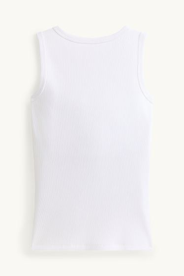 Damen - Top mit integriertem BH - weiß