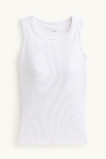 Damen - Top mit integriertem BH - weiß