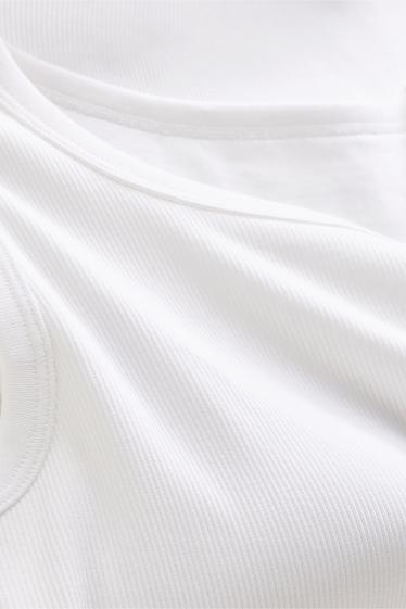 Damen - Top mit integriertem BH - weiß