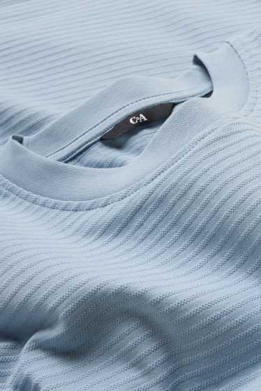 Herren - T-Shirt - Regular Fit - gerippt - hellblau