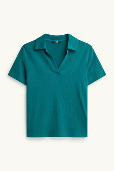 Dames - Poloshirt - regular fit - donkergroen