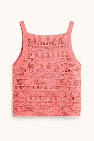 Damen - Top - strukturiert - coral