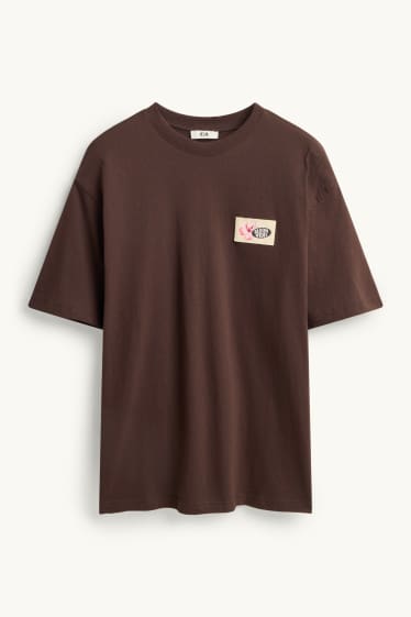 Damen - T-Shirt - Oversized - braun