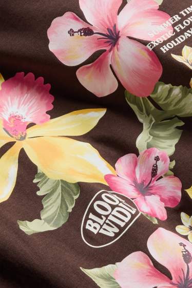 Damen - T-Shirt - Oversized - braun