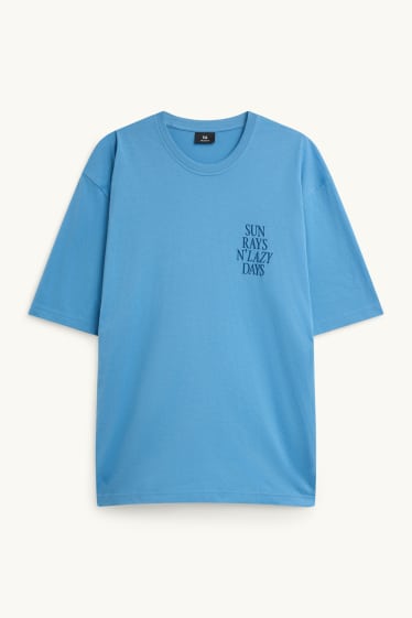 Hommes - T-shirt - relaxed fit - bleu