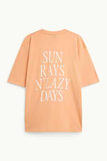 Heren - T-shirt - relaxed fit - oranje