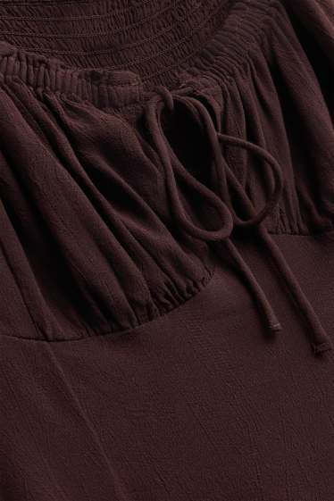 Dames - Jurk - straight fit - donkerbruin