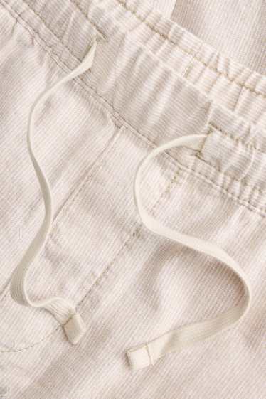 Herren - Shorts - Leinen-Mix - gestreift - beige