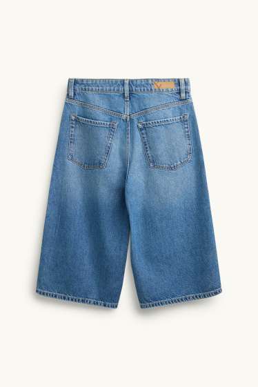Dona - Bermudes texanes - high waist - texà blau