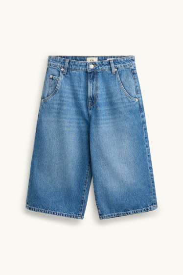 Dona - Bermudes texanes - high waist - texà blau