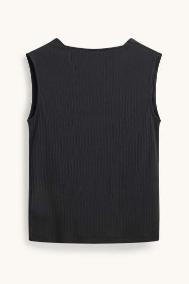 Dames - Top - met structuur - zwart