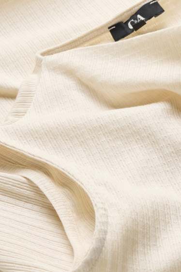 Damen - Top - strukturiert - cremeweiß